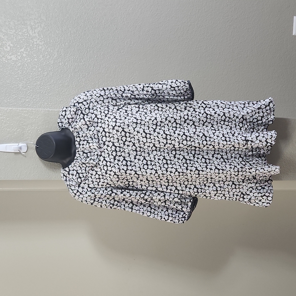 Zara Ruffle Collar Floral Tunic Dress Size Medium